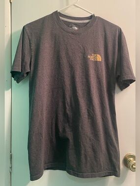 The North Face Men’s Short-Sleeve Tee - Charcoal with Gold Logo